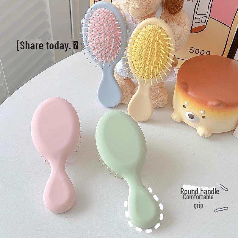 Portable Macaron Air Cushion Massage Comb for Students - Compact Beauty Hair Tool