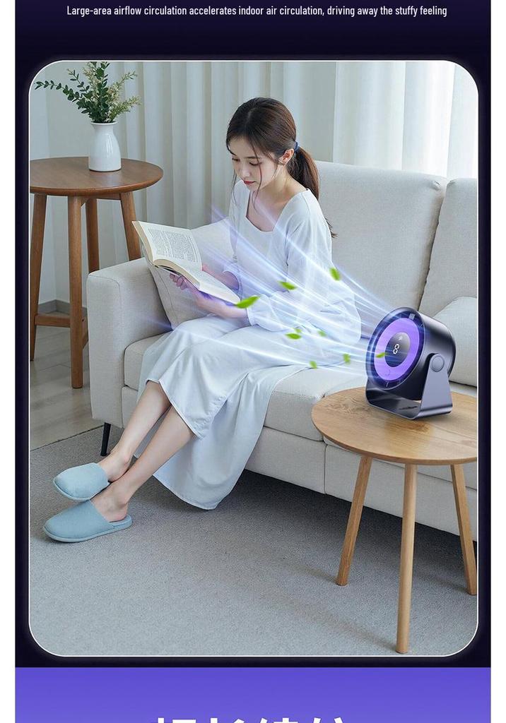 6-Inch Wall-Mounted USB Desktop Fan with Air Circulator and Long Battery Life