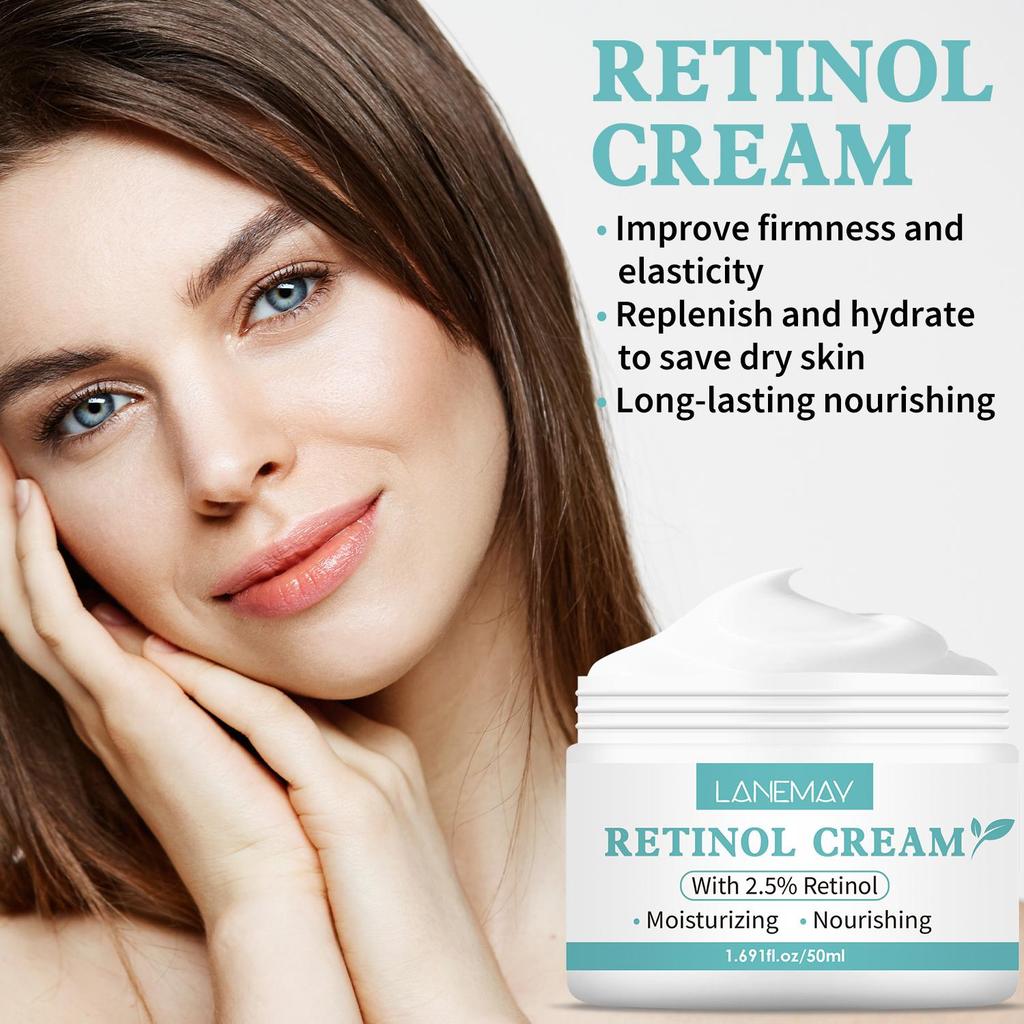 Retinol Cream-Provides Deep Moisture, Improves Skin Elasticity & Firmness, Tightens Sagging Skin-Suitable for all Skin Types, 50ml