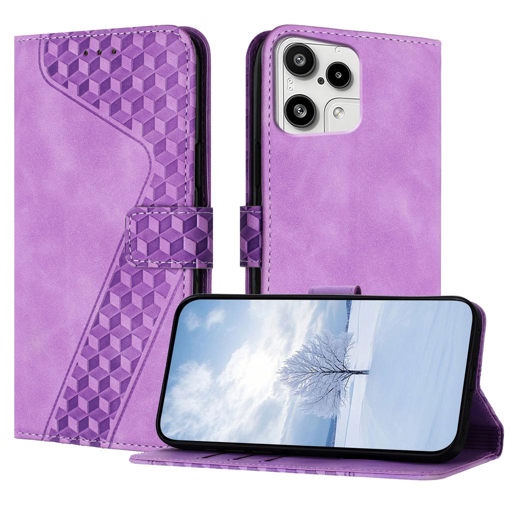 For Nothing Phone (3a) Lite 5G Leather Case 7-Shaped Pattern Wallet Stand Shockproof Phone Cover