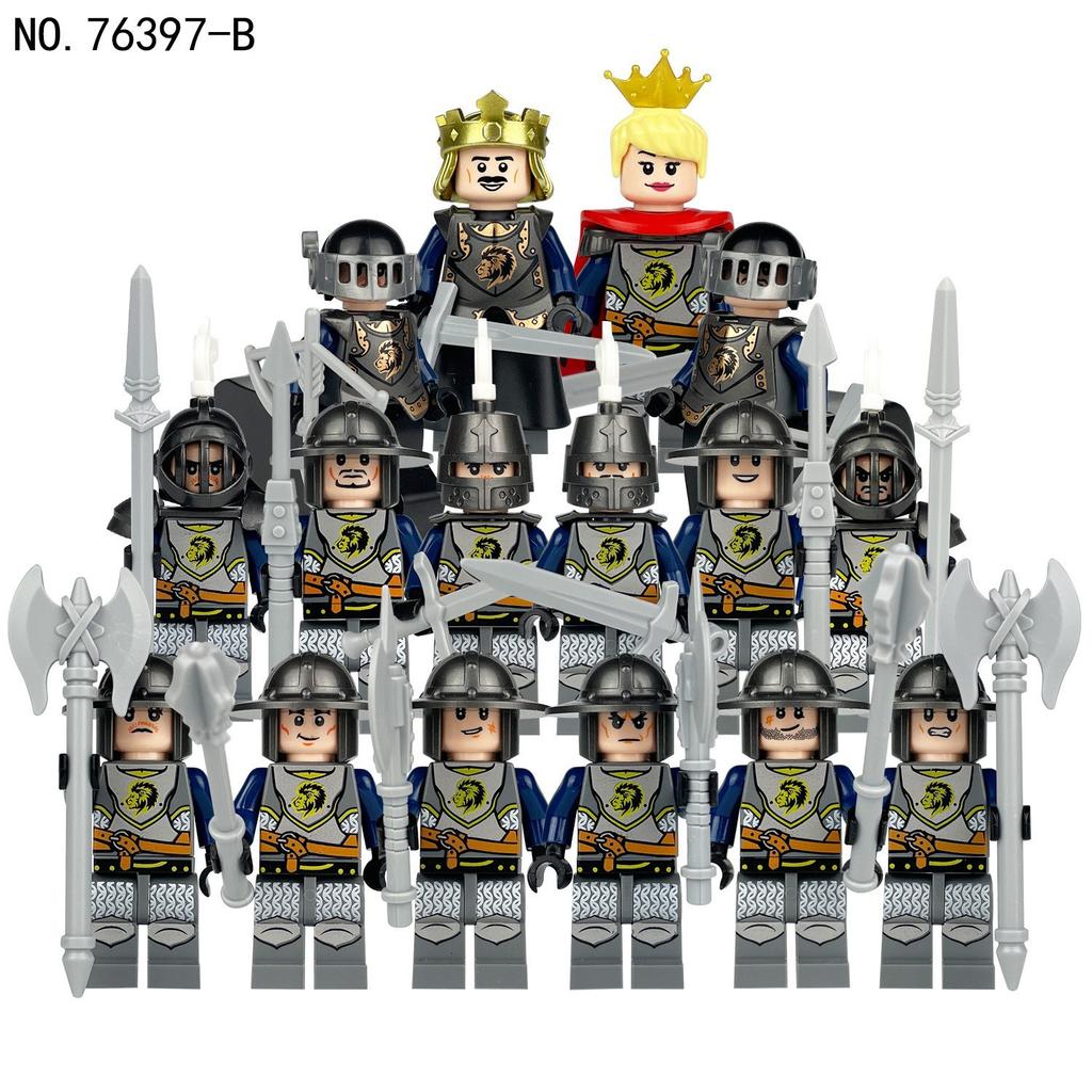 16 76394Ab 76397Ab Medieval Knights Army Building Block Figurine Assembly Toy