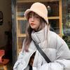 Lamb Wool Plush Hats Solid Color Wide Brims Caps All-match Fall Winter Plush Hat Plush Hat Bucket Hats for Women & Men