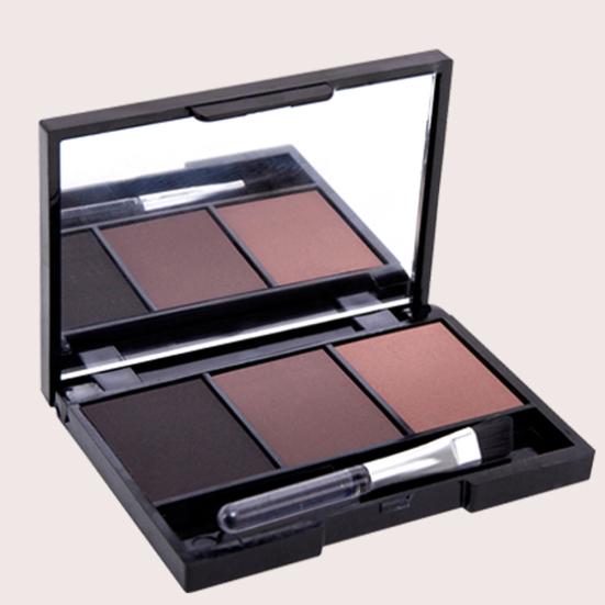 3 Colors Eyebrow Powder with Brush Mirror Long Lasting Sweat-proof Cosmetic
