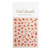 Caramel Red Maple Leaf Adhesive Nail Stickers - Autumn/Winter Fire Red Decor