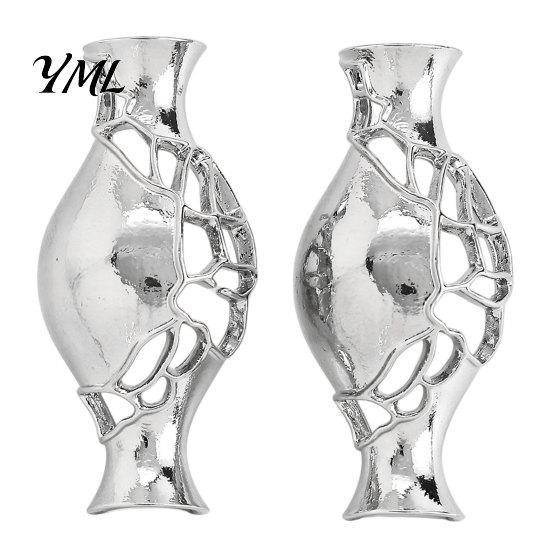 Hollow Vase Earrings 1 Pair Flower for Women, Retro Metal Shape Unique Lightweight Alloy Earring Earrings, DIY Bouquets Floral Holder Jewelry Wedding