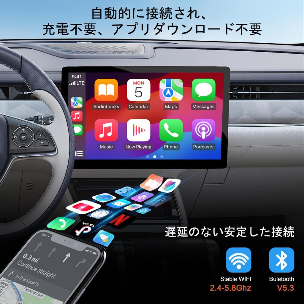 CarPlay Wireless, Wireless CarPlay Adaptor 2025 Upgraded Version Version with Built-in Netflix, YouTube, Tiktok
