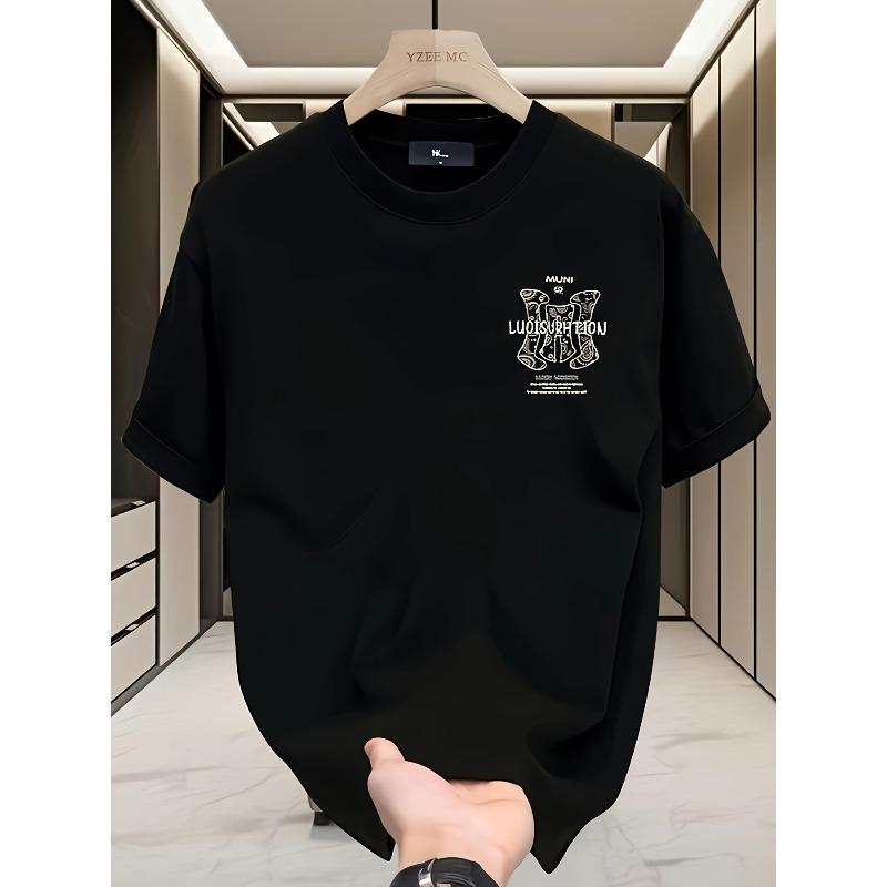 Heavy Cotton New High Street Round Neck Loose Short Sleeved T-shirt Design Sense Niche, Cool Casual Fashion Versatile Half Sleeved