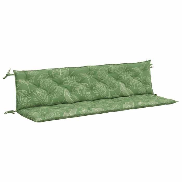 VidaXL Coussins de banc de jardin lot de 2 motif de feuilles tissu 361751