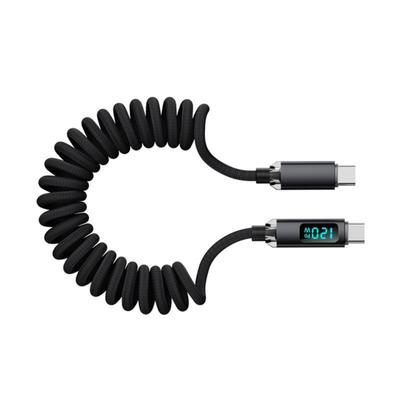 Federbelastetes USB C Ladekabel 120W Hochgeschwindigkeits-Power Delivery Geflochtenes Nylonkabel Für Mehrere Geräte Datenkabel