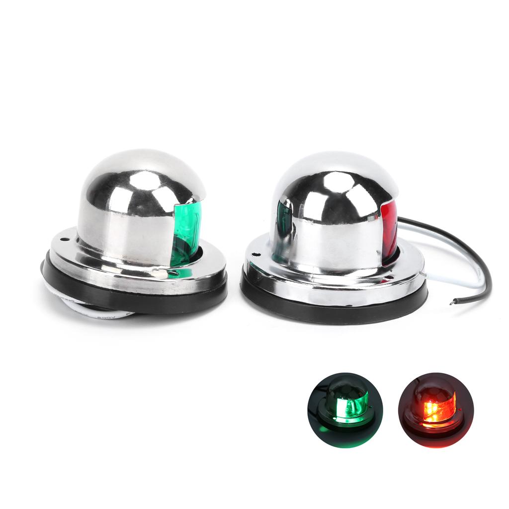 8?LED Boat Navigation Light RedGreen Signal Lamp Stainless Steel Yacht Parts 1.6W 12V