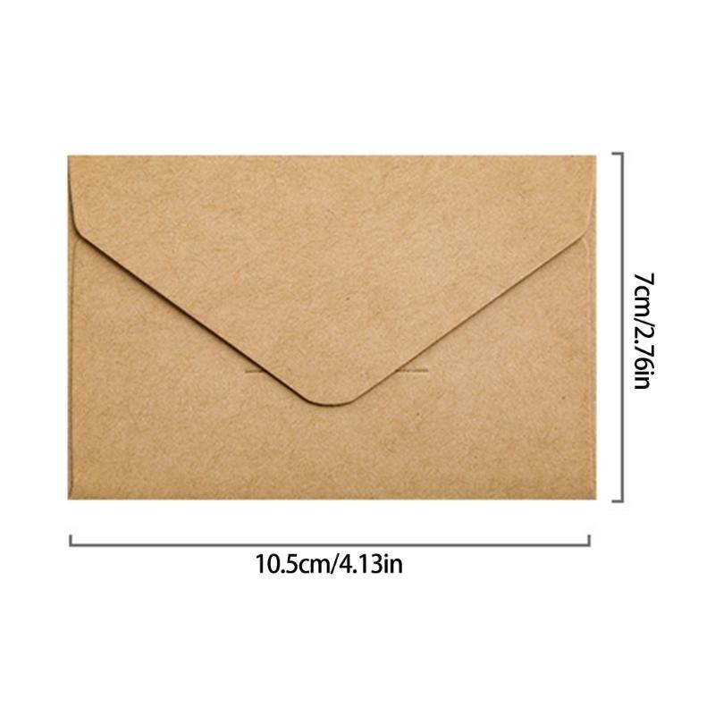 20Pcs Vintage Envelopes 4x2.76Inch Small Folding Envelopes Invitation Envelope For Wedding Valentines Card And Mailing