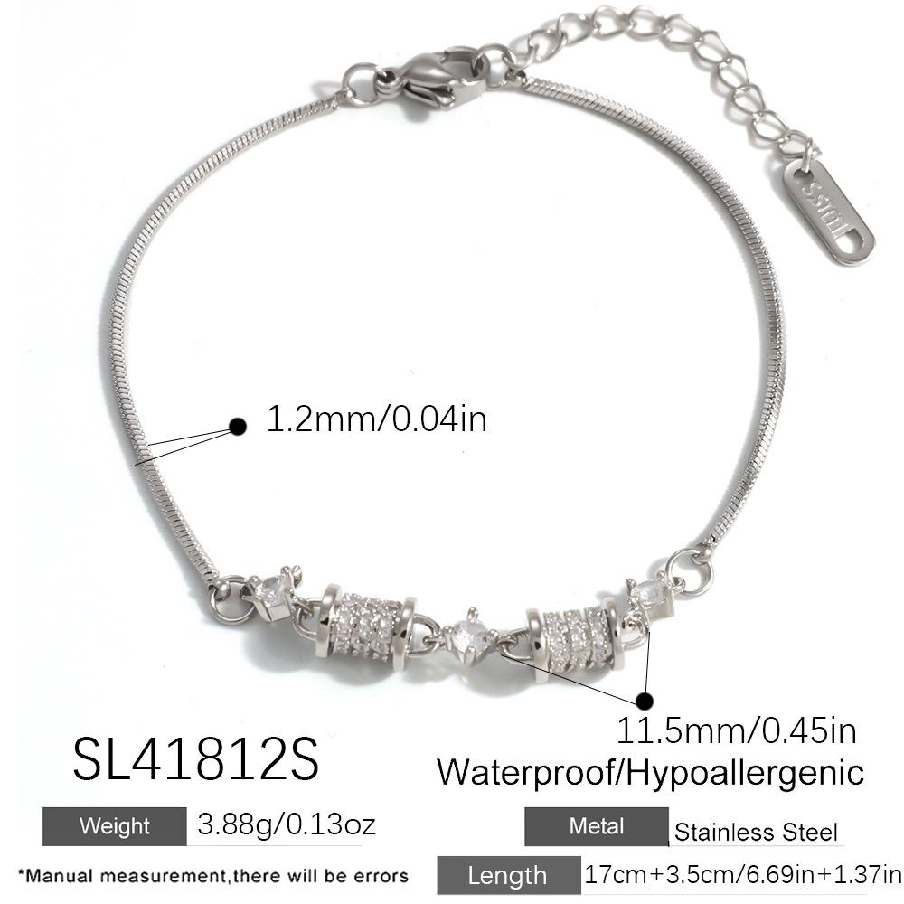 Yuhui Cross-Border Stainless Steel Women's Diamond-Inlaid Spiral Pattern SL41812G Pav-Set Diamonds Light-Luxury Real Bracelet