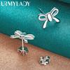 925 Sterling Silver Charms Bowknot Stud Earrings for Women Creativity Party Jewelry