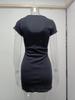 2026 Spring/Summer European & American Sexy Short-Sleeve Bodycon Cross-Button Dress
