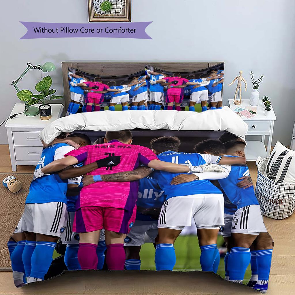 Charlotte FC Pattern Bedding Home Decoration Birthday Gift (1 * duvet cover + 2 * pillowcase, without core)