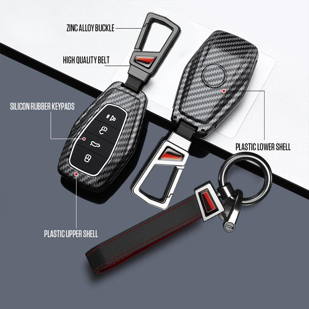 ABS Kohlefaser Auto Schlüsselhülle Abdeckung für Geely Coolray X6 X7 EX7 Emgrand Global Hawk GX7 Fernbedienungszubehör