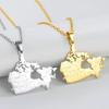 Map Pendant Necklace Men'S And Women'S Stainless Steel Necklace Trend Fashion Accessories