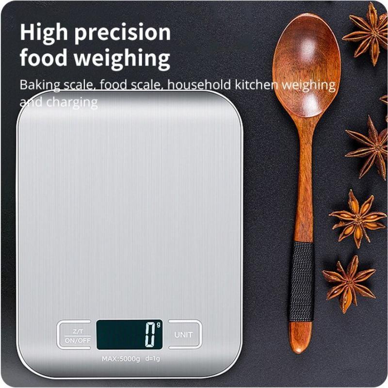 10KG/5KG Kuchyňské váhy Nerezová váha pro potraviny Dietní odměřování Přesné elektronické váhy Nástroje na pečení