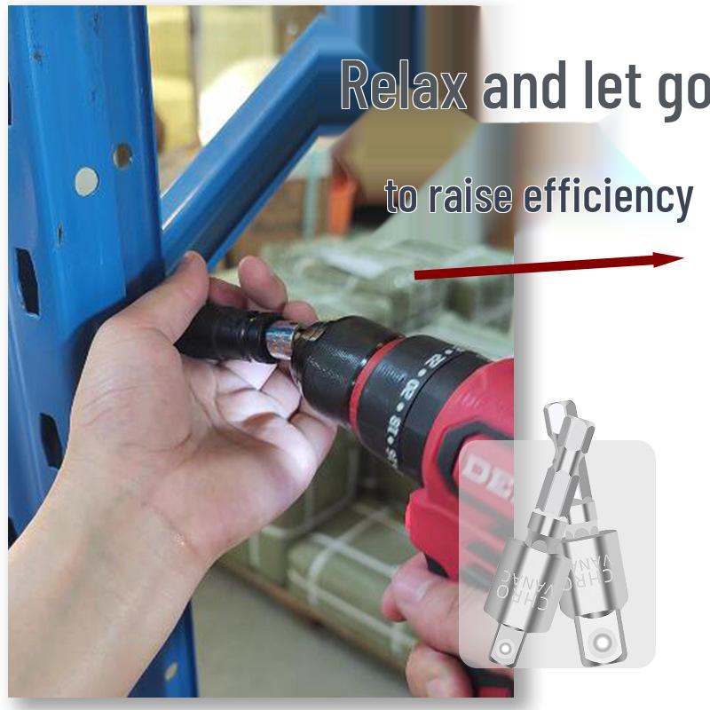 360° Hex Shank to Square Socket Extension Bar for Electric Wrench