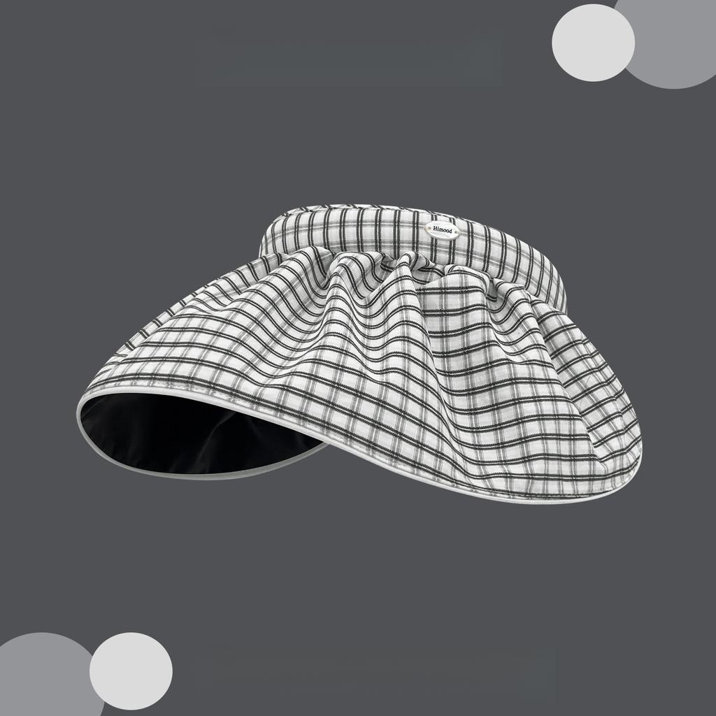 2026 New Plaid Open-Top Hats Girls,Women Face-Shielding,, Seaside And Beach Use Sunhat Wide Brim Foldable