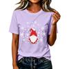 Damen Casual Weihnachten Bedrucktes Kurzarm-T-Shirt mit festlichem Feiertagsdesign
