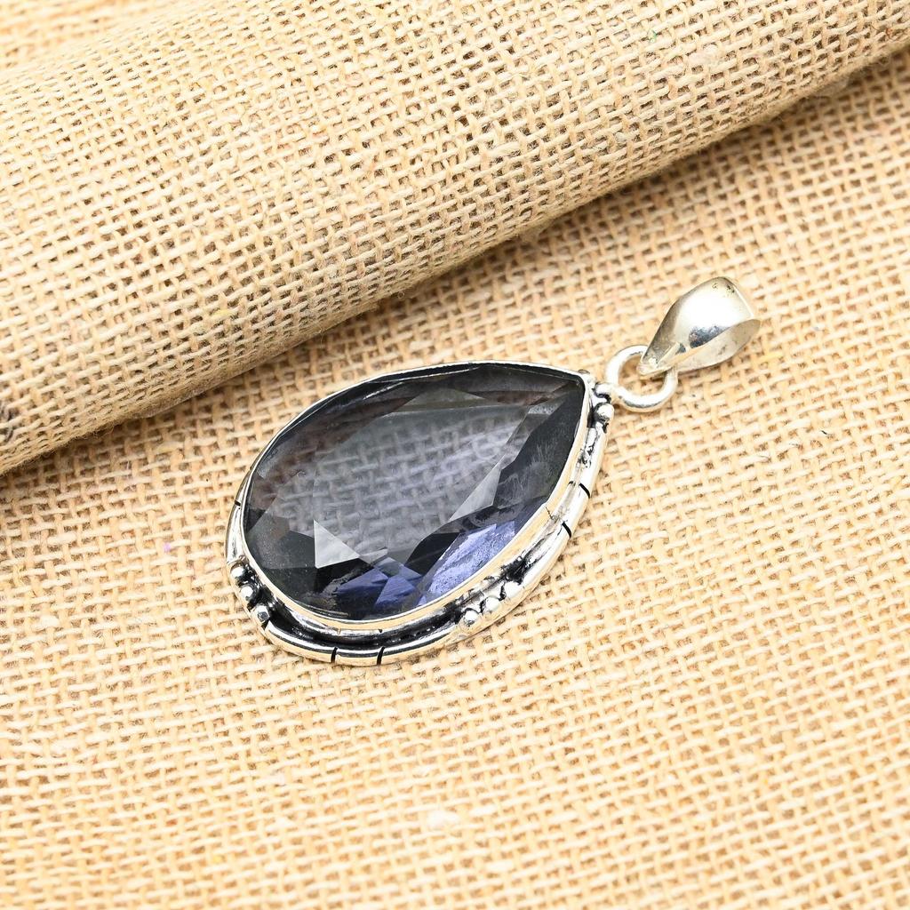 Iolite Gemstone 925 Sterling Silver Handmade Pendant Jewelry Beauteous Gift For Anniversary