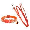 Dog Paw Print Pet Traction Rope Adjustable With Collar Puppy Collar Set Pet Walking Lead Rope Breathable Puppy Cat Accessories