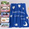 Custom Winter  Thick Flannel Blanket Soft Warm Cozy Po Blanket Customizable With Your Sweet Picture Multi Purpose