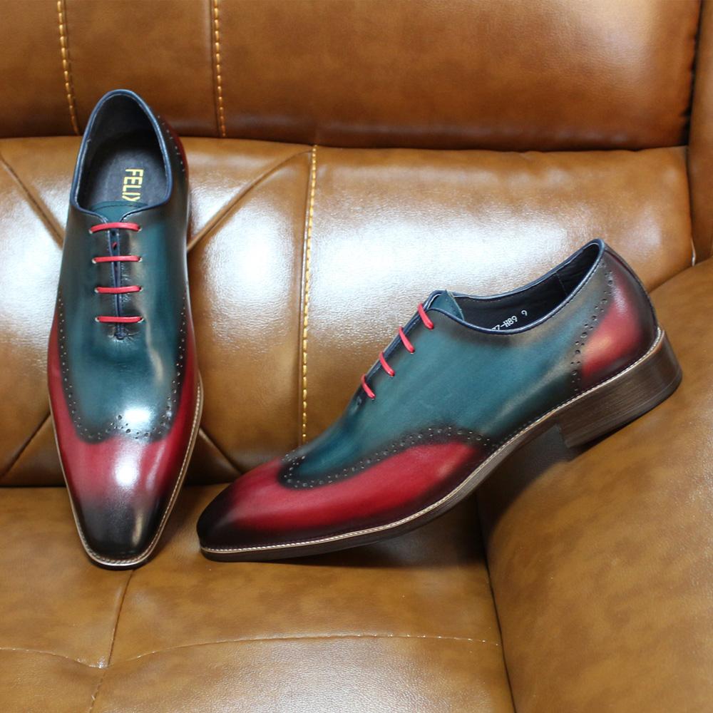 

Men s Big Size Wing-tip Oxford Dress Shoes Handcrafted Calfskin Real Leather Classic Wedding Party Luxury Formal Shoes for Men US 15