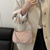 Bow Embroidery Women's Phone Shoulder Bags Thread Design Casual Ladies Underarm Bag Portable Pearl Chain Handbags Purse