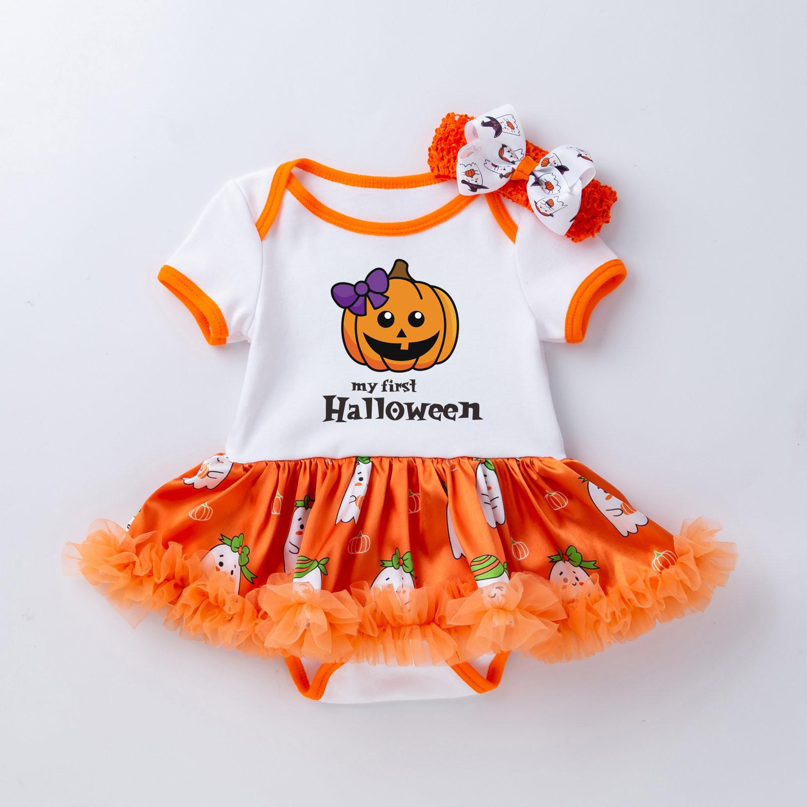 

Детские юбки для маленьких девочек, комплект из 2 предметов, комбинезон + повязка на голову, наряды на Хэллоуин M/66 золотой