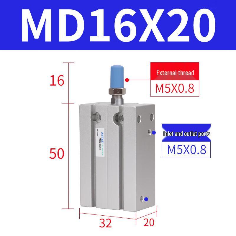 AirTAC Free Installation Multi-Position Pneumatic Cylinder MD16X10/20X15/16X30X40X7