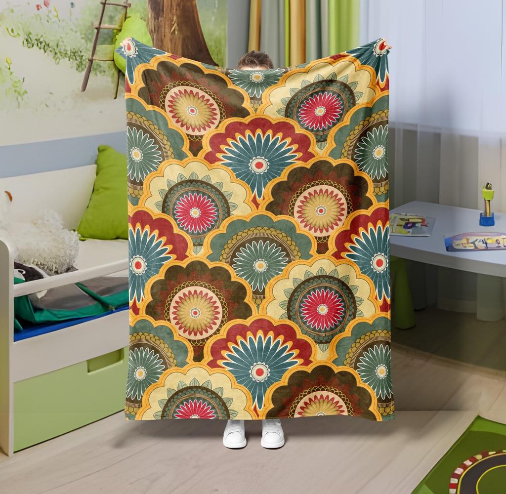 1PC Throw Fantasy Mushroom Flannel Blanket Forest Mushroom arts Bohemia style Soft thin Blankets for Home Car Camping Nap Picnic