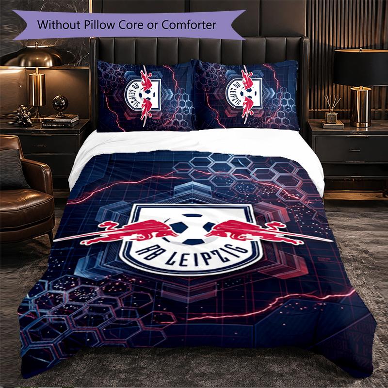 RB Leipzig Calcio Set Lenzuola 3 Pezzi Morbido Copripiumino con Federe Set Decorazione Camera da Letto per Casa