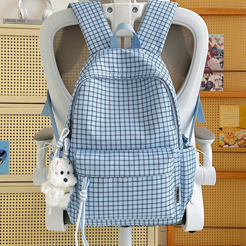 Schoolbag New Mori Plaid School Bag Student Party Korean High Value Casual Backpack Large Capacity Lightweight Backpack