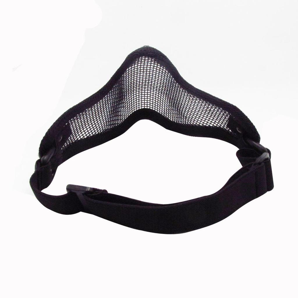 Tactical Outdoor Self-Defense Half Face Steel Mesh Mask for Men and Women