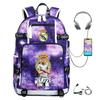 Camouflage Backpack Student Bookbag Multifunctional USB Charging Football Star Print Travel Daypack Lightweight Casual Men's Backpack