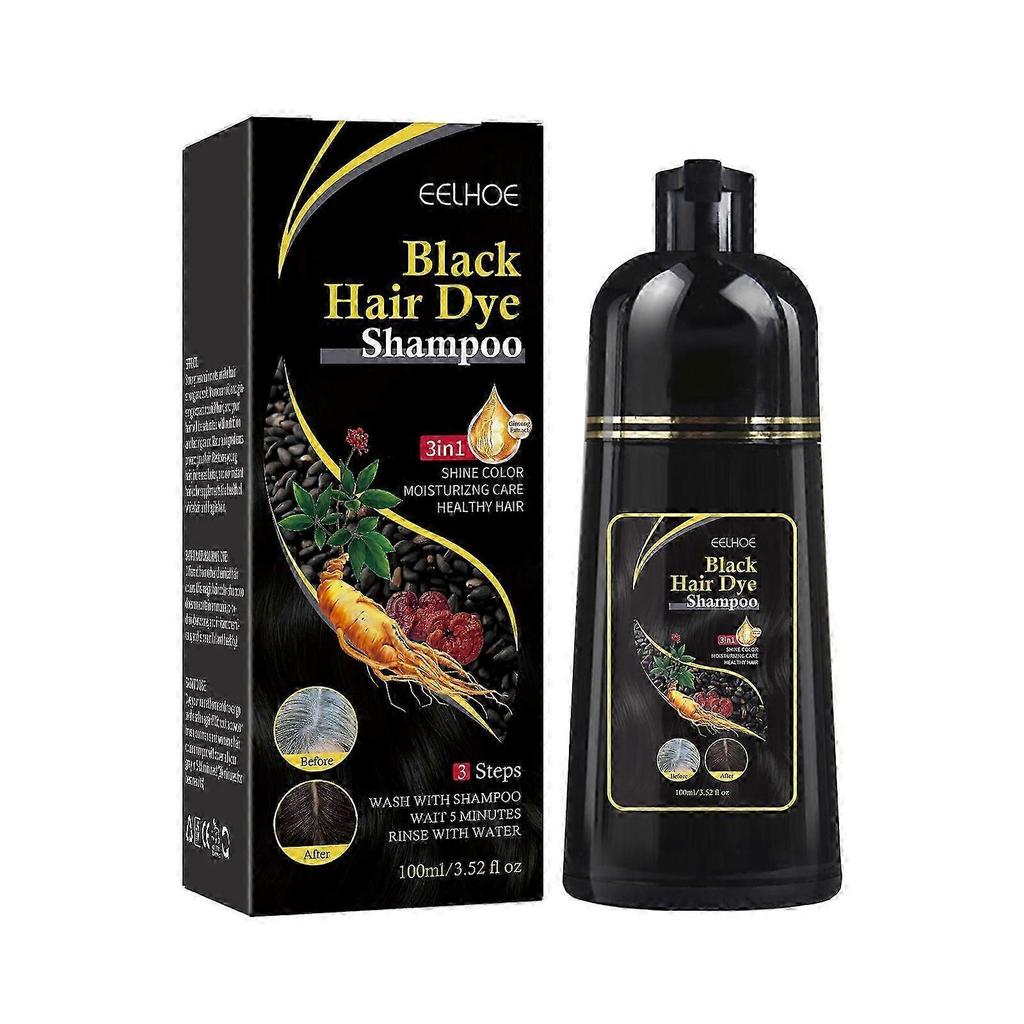 Black Hair Shampoo for Natural Hair, Instant Black Hair Shampoo Hair Dye Shampoo for Men Women Black Color