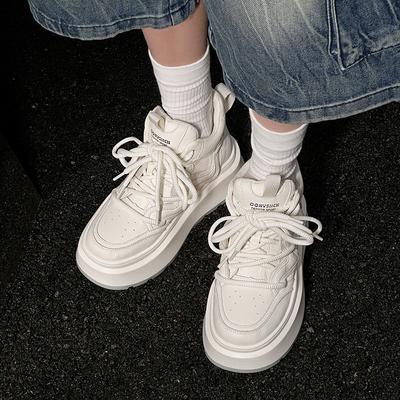 Leder dicksohlige High-Top Herbst und Winter neu Freizeit Sport Samt Studenten Board Schuhe