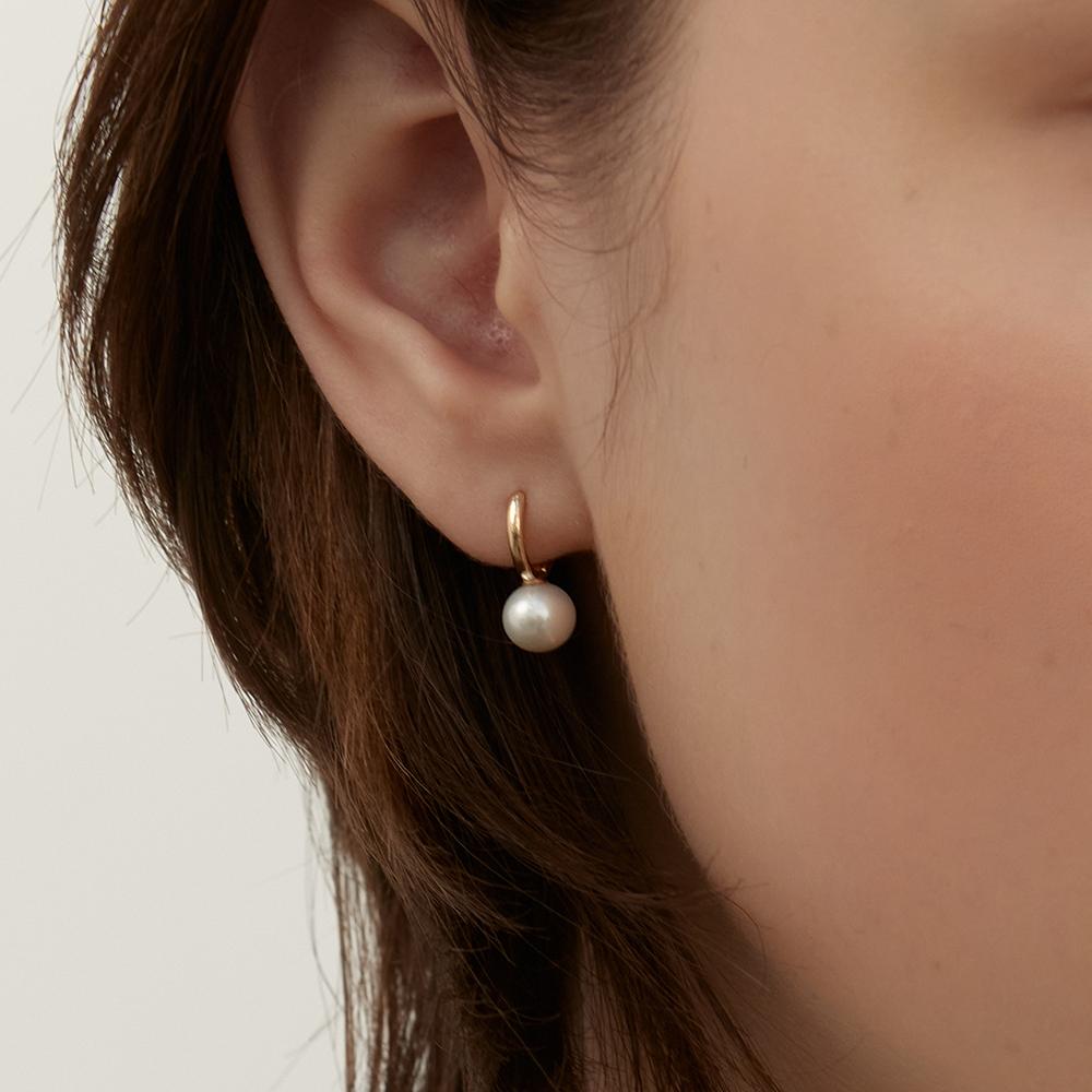 Lunne 14K Grace Freshwater Pearl One-Touch Ring Earrings (14K Gold) #Lfe22