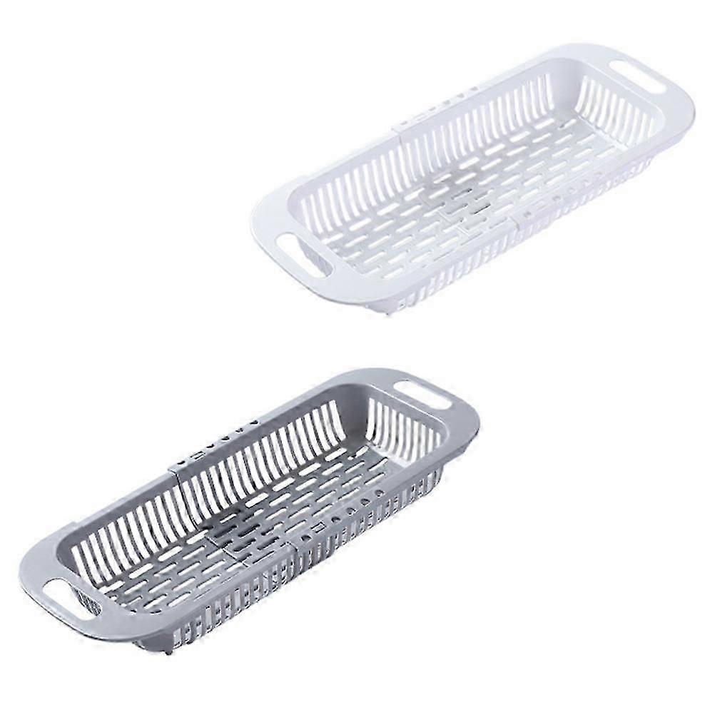 Retractable Basket Draining Basket for Kitchen Sink 2Pcs Kitchen Accessory
