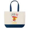 Tote bag - PLANETEE - J'peux pas Espagnol - Fond bleu - Coton 40x45 cm - Grand format