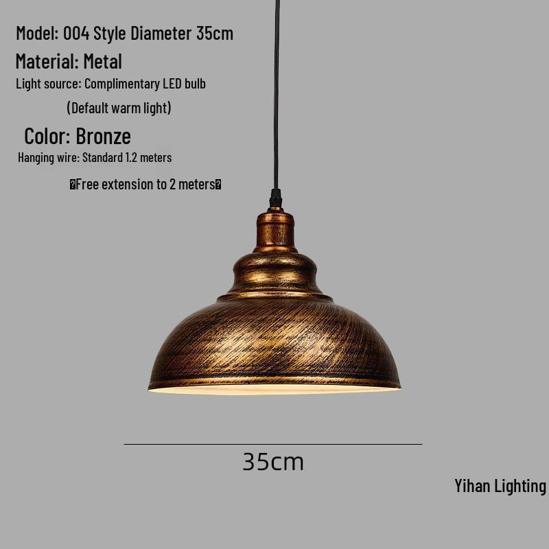 Modern Nordic Single-Head Pendant Light for Hotels, Bars, and Restaurants - Industrial Retro Style Lampshade.