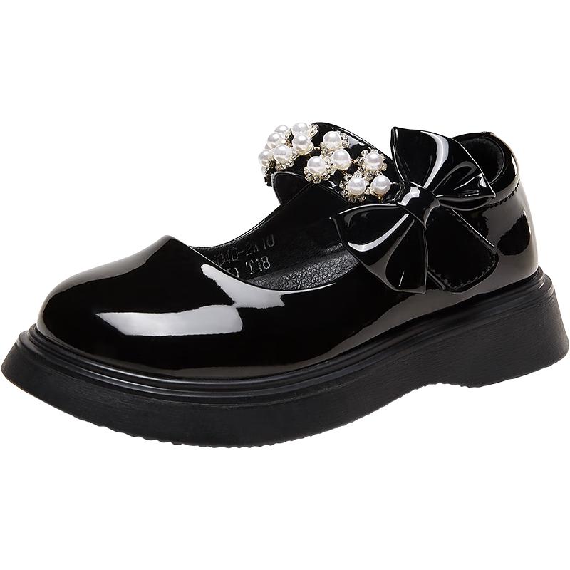 Girls  Classic Pearl Bow Princess Mary Jane Shoes 31