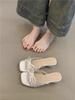 Gentle Wind Sandals Women's Shoes Summer 2025 New French Temperament Elegant Bow Open-toed Sandals