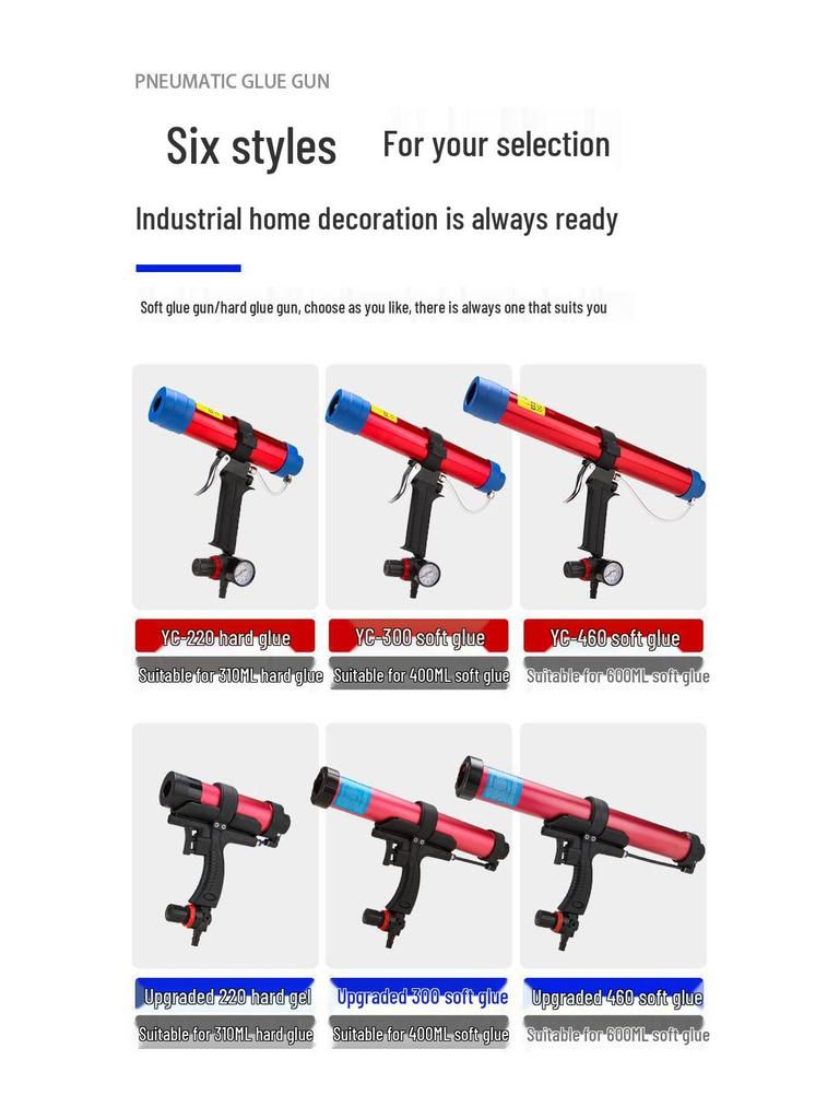 Pneumatic Silicone Sealant and Structural Adhesive Dispenser Gun