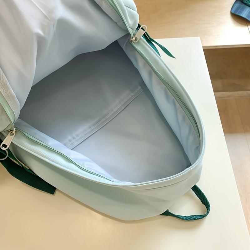 Студенческий рюкзак большой емкости женский рюкзак цветной блок школьный портфель — фото 7