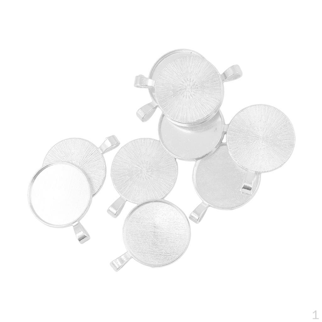 10 штук 25 мм пустые круглые основы для камеи безель DIY кабошон подвески шармы для изготовления ювелирных изделий Silver White