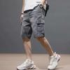 Men's Summer Lightweight Multi-Pocket Denim Work Shorts - Straight Fit, Loose, Elastic, Trendy Mid-Length.