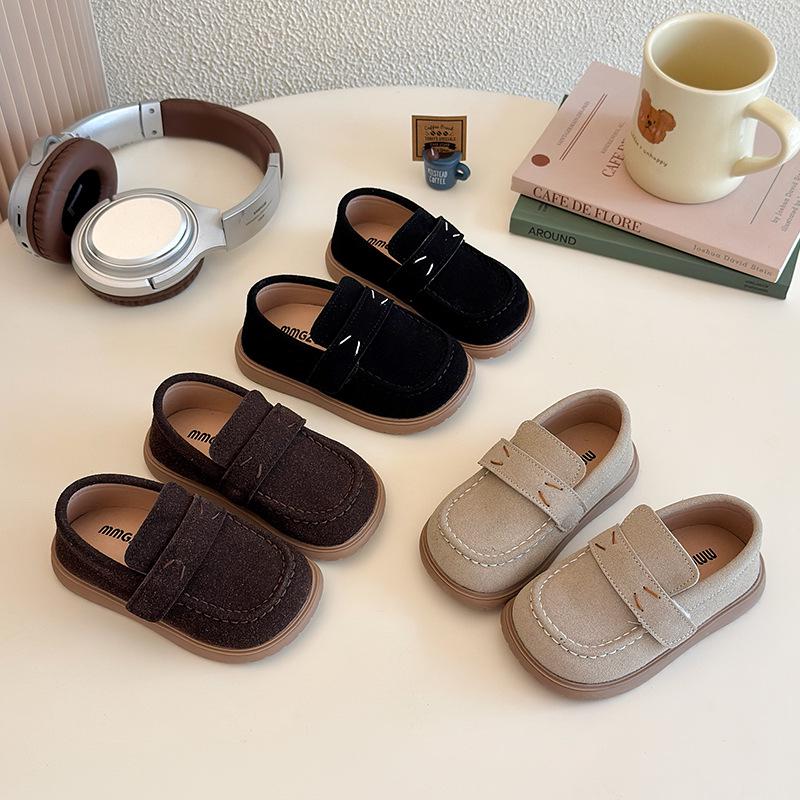 2025 Spring/Autumn Kids' Soft Leather Loafers - Versatile, Comfortable Shoes for Boys and Girls